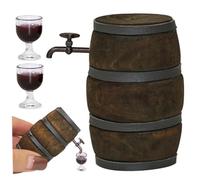 SHITOOMFE Accessori per casa delle Bambole in Miniatura, Accessori per casa delle Bambole in Scala 1 12, Mini barile di Birra con Rubinetto e Bicchieri da Vino, Miniatura Fai da Te per la Decorazione