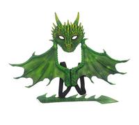 SHITOOMFE Dragon Costume Kids, Kids Dinosaur Costume, Dragon Set Include Wing Mask Tail per Halloween Masquerade Party Cosplay