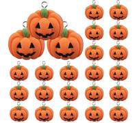 SHITOOMFE Fall Charm per la creazione di gioielli, Halloween Charm 24pcs Cine Pumpkin 0.8x0.7 Mini Flatback Resina Falling fai da te per produrre gioielli, portachiavi, scrapbook, teatro del telefono