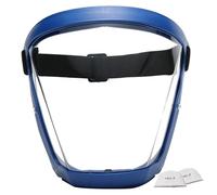 SHITOOMFE Maschera visiera, visiera con 2 filtri in cotone Maschera antiappannamento ad alta definizione con cinghie regolabili contro, sabbia, polvere (blu e bianco), completa