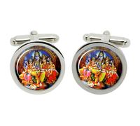 Shiv Famiglia Ritratto Indù Gemelli IN Cromo Scatola