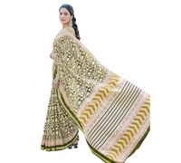 Shiv Textiles Shiv Textiles - Sari stampato in cotone da donna, verde 1, standard