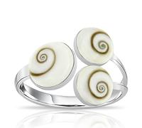 Shiva - Anello 3 nacres Argento 925 occhio di Santa Lucia, Argento 925/1000, 12, colore: argento, cod. RS-138-P