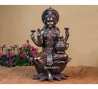 SHIVAJI ARTS Laxmi Statua, Dea Lakshmi Statua, 30,5 cm, Seduto Lakshmi, Dea Laxmi, Seduto Laxmi, Diwali Regalo, Dio Indù, Devi, Arte Indiana