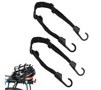 Shiwaki 2 Pezzi Cinghia per Bagagli con Gancio per Bici Moto, Cinghie Elastiche Retrattili per Casco, Tenditore per Bicicletta, Tenditore Piatto con Ganci, Cinghia Elastica per Bagagli (Nero)