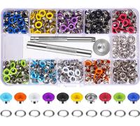 Shiwaki 400 Sets 3/16 inch Multi-Color Grommets Kit Metal Eyelets with Installation Tools And Instructor in Clear Box