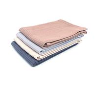 Shiwaki Asciugamani Tea Towel Set di 4, Cotone Naturale, 18x25,5 Pollici Morbidi Asciugamani assorbenti per Mani, Viso, Capelli, Palestra, Yoga, tè, canovaccio, Tavolo da Pranzo e Bagno - Coler Misto