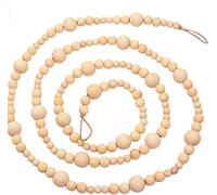 Shiwaki Farmhouse Decor Wood Bead Garland Boho Home Decor Home Wooden Decorative Wall Hanging Prayer Beads
