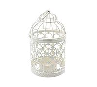 Shiwaki Lanterna a Gabbia per Uccelli da Appendere Tealight in Metallo Bianco, centrotavola Decorativi Vintage di Matrimoni e Feste, portacandele per Festival, Decorazioni per la casa