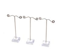 Shiwaki Set 3 Pezzi Espositore Acrilico, Espositore per Piccoli Oggetti da appoggio, Espositore in Stile T, Stoccaggio Domestico, Espositore per Merchandising (Trasparente)