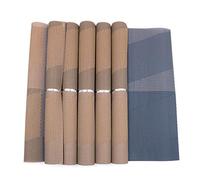 Shiwaki Set di 6 Tovagliette Motivi Geometrici 18 x 12 Pollici, Antiscivolo, Lavabili, tovagliette in PVC, antistrappo, Resistenti al Calore, repellen