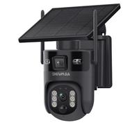 SHIWOJIA 24/7 Registrazione AOV 4G Camera Sorveglianza Esterna senza fili, 10050mAh Batteria e 5W Pannello Solare, Monitoraggio Auto & IA Rilevamento, 6MP PTZ, Visione Notturna, Scheda eSIM inclusa