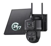 SHIWOJIA 24/7 Registrazione AOV Telecamera 4G da Esterno, Doppio Obiettivo, Allarmi PIR, Auto Tracking, Audio Bidirezionale, Tracciamento Automatico, IP66