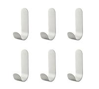 ShiWuYou Ganci Adesivi, 6 Pezzi, Acciaio Inox, Ganci Autoadesivi, Portasciugamani per Cucina, Bagno, Armadio, Appendiabiti Panno Asciugamano