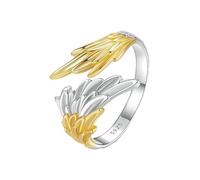 ShiYu Anello a forma di ali d'angelo in argento sterling 925, regolabile, impilabile, ideale come regalo per fidanzata, mamma e famiglia, Argento, Nessuna pietra preziosa