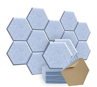 SHJADE 12 pannelli acustici esagonali autoadesivi, pannelli fonoassorbenti ad alta densità da 30,5 x 25,4 x 1 cm (celeste chiaro)