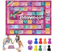 shjxi Adult Drinking Game, Leather Mat Board, Interactive Challenge, Fun Play Night Activity, Social Table Game for Birthday, House Party, Gatherings, Ages Fourteen And Up