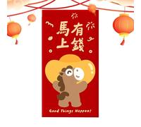 shjxi Buste Rosse | Portasoldi Divertente 7.6x17.8 cm | Buste Rosse Tradizionali Cinesi Hong Bao,Per Festa Di Primavera Compleanno Matrimonio Feste Bambini Adulti Famiglia Casa E Ufficio