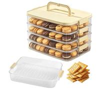 shjxi Cookie Storage Container, Stackable Food Box, Fresh Keeping Bin, for Home Kitchen Dining Picnic Camping Apartment Storage Biscuits Dumplings Cheese Snacks Airtight 11.61×8.27×7.48 Inches