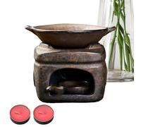 shjxi Diffusore di olio in ceramica per aromaterapia, multifunzionale, sicuro, con due , bruciatore di , diffusore di fragranze, per casa, ufficio, camera da , meditazione, relax