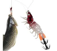shjxi Esca per calamari per acqua salata, esche da pesca che si illuminano al buio e da pesca, gancio artificiale a forma di gamberetti, per attività all'aperto, acqua salata, fiume, lago