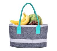 shjxi Felt Tote Bag for Women, Oval Carrying Case, Durable Grocery Shopper, Portable Audio Organizer, Foldable Travel Toy Storage, Multi-Purpose Cosmetic & Arts Container