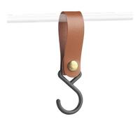 shjxi Ganci a S in pelle, gancio a S con cinturino,Gancio da campeggio per cucina all'aperto - Ganci in pelle portatili Cinturino in Asciugamano in Gancio per asciugamano Bagno Cucina