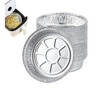 shjxi Inserti in pellicola per friggitrice ad aria calda, 50 pezzi in pellicola di alluminio, inserti rotondi resistenti all'olio per cestelli per cottura a vapore, da forno a microonde