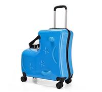 shjxi Kids Ride Luggage, 3-Digit Password Lock Luggage, Fun Ride- Suitcase, Large Capacity Handbar and Pedal Suitcase with Seat Belts, Fun Travel Luggage for Kids