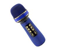 shjxi Microfoni per karaoke, microfoni wireless per karaoke, microfono per canto, microfono portatile con luci a LED, microfono per telefono per registrazione, feste per bambini e
