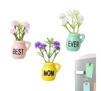 shjxi Mini magneti per vasi in ceramica, 3 pezzi, decorazione 3D per la casa, mini vasi, magneti per frigorifero, per cucina, aula, fattoria, appartamento, ufficio, regalo di compleanno, inaugurazione