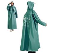 shjxi Poncho impermeabile con cappuccio, poncho antipioggia per uomini e donne, con cappuccio, impermeabile, protezione completa del corpo con cerniere, per viaggi all'aperto, elettriche e, verde, XXL
