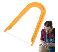 shjxi Pottery Wire Cutter Tool, U Form Ceramic Slip Blade with Wood Handles, Angle Bevel Bow Mud Slicer, Steel Cord Sculpting Device for Clay And Modeling 7.87x6.3 Inches