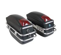 Shkalacar Borse Laterali Rigide per Moto, Baule Posteriore Universale con Scatola Portaoggetti Laterale con Luce e Lucchetto, 1 Paio