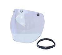 Shkalacar Lente per Parabrezza per Casco da Moto con Visiera a Bolle per Casco con Staffa Ribaltabile per caschi Aperti a 3 scatti