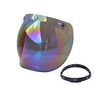 Shkalacar Lente per Parabrezza per Casco da Moto con Visiera a Bolle per Casco con Staffa Ribaltabile per caschi Aperti a 3 scatti