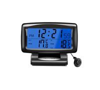 Shkalacar Termometro Orologio per Auto, 2 in 1 Orologio Digitale e Misuratore di Temperatura con Display LCD Retroilluminato Commutazione 12H/24H per Veicoli da Ufficio Domestico
