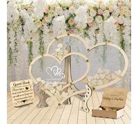 SHKINETARRY Libro degli Ospiti per Matrimonio Personalizzato, Alternativa al Libro degli Ospiti per Matrimonio, Libro degli Ospiti per Matrimonio in Legno Personalizzato