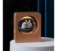 SHKINETARRY Luce notturna a sfera di cristallo personalizzata, foto di cristallo 3D personalizzate, base a LED con luce colorata, regalo personalizzato per donne, uomini, papà e mamme