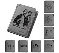 SHKINETARRY Portafogli fotografici personalizzati per uomo, portafoglio inciso personalizzato, albero della vita inciso nomi di famiglia portafoglio bifold, regali per papà padre da figlio