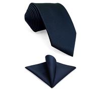 shlax&wing Uomo Cravatte Solid Blu Navy cravatte di seta per la seta Navy