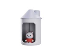 SHLWYG Umidificatore per gatti carino, umidificatore a doppio spruzzo con nebbia fredda, nuovo umidificatore (bianco), piccolo umidificatore con luce notturna, umidificatore silenzioso USB