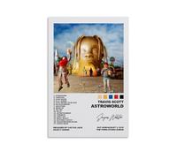 Shmaicheho Poster di Travis Scott Rapper Music Album Astroworld su tela, decorazione artistica da parete per soggiorno e camera da letto, 30 x 45 cm, senza cornice