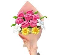 SHMEKUN Bouquet di Fiori Intrecciati Fai da Te DIY Kit da Bouquet Rosa Rosa Festivo Fai -da -Te-Un