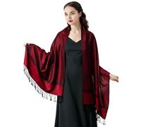 Shmily Girl Sciarpa da donna Pashmina Stola da donna, sciarpa elegante con motivo floreale in diversi colori, Sty07-rosso, Taglia unica