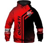SHMIZZ Felpe con Cappuccio Unisex Pull Over Felpe 3D per Ducati Stampa con Cappuccio Tops Casual Manica Lunga Motociclismo Felpa con Cappuccio Sport con Tasche-C||XXL