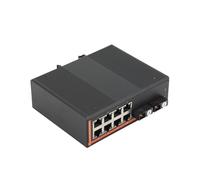 SHMKBDPF Convertitore multimediale industriale da 1 Gigabit 10/100/1000 Mbps monomodale 2 porte in fibra a 2/4/8 RJ45 A+B UPC/APC SC 20 km(2 SC to 8 RJ45)