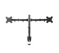 SHMKBDPF Supporto for monitor for computer, morsetto a doppio schermo, a doppia testa, a doppio braccio, forato, gancio girevole a sollevamento libero