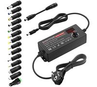 SHNITPWR Alimentatore universale 3V ~ 12V, 60W, 5A, adattatore AC/DC con 14 adattatori per elettronica,cornice per fotocamera per baby monitor e strisce LED da 5000 mA max.
