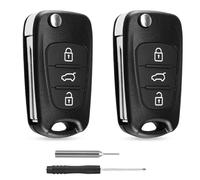 ShnminEU 2 Pezzi Guscio Chiave Auto Compatibile con Hyundai i10 i20 ix20 i30 ix35 & Compatibile con Kia Ceed Soul Sportage Venga Cover Telecomando Cover Guscio Chiave Accessori 3-Tasti